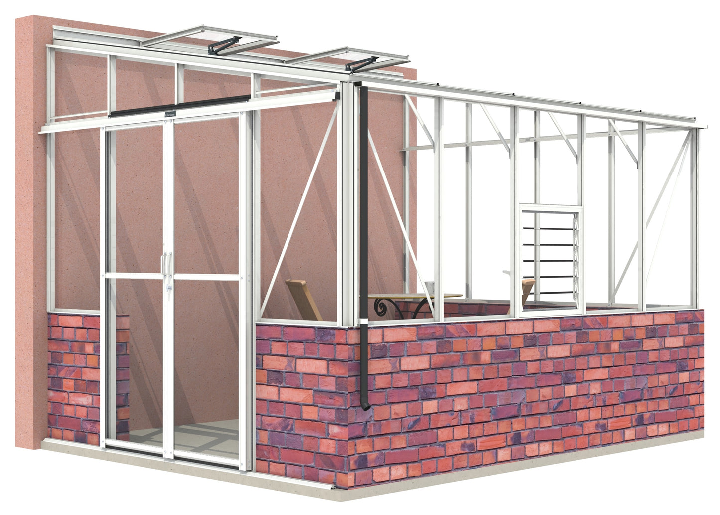 Robinsons 8ft wide LEAN-TO Dwarf Wall