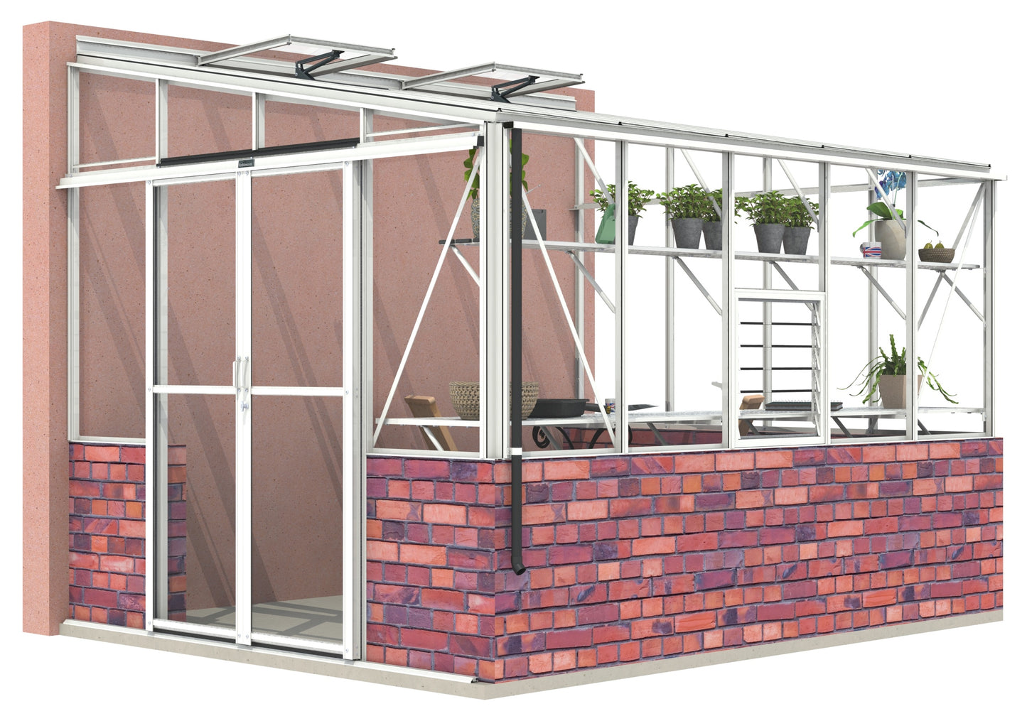 Robinsons 8ft wide LEAN-TO Dwarf Wall