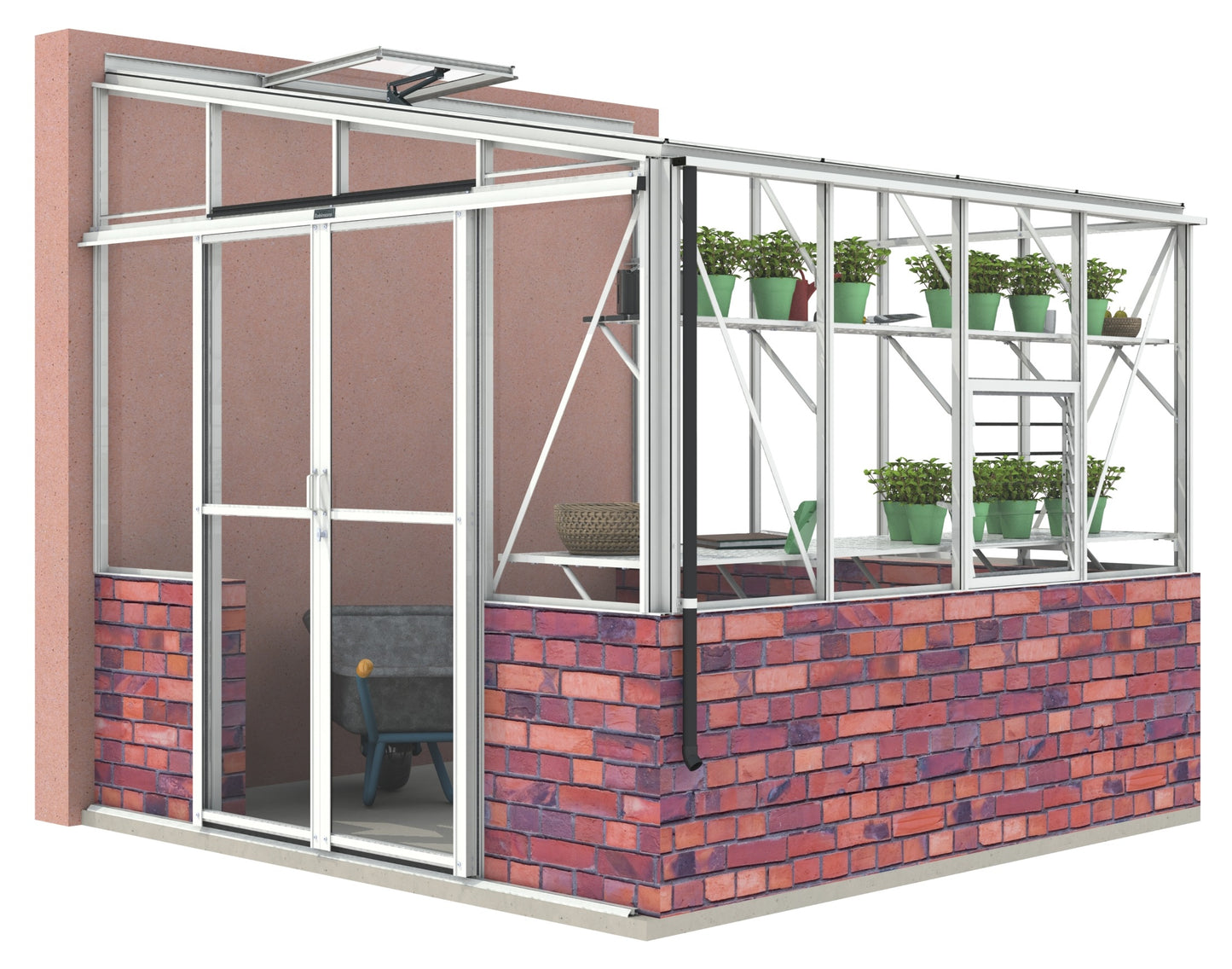 Robinsons 8ft wide LEAN-TO Dwarf Wall